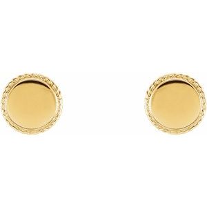 14K Yellow Engravable Rope Earrings