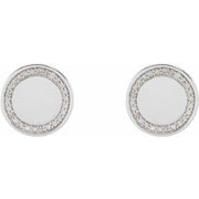 14K White 1/4 CTW Diamond Engravable Earrings