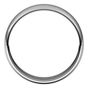 14K White 6 mm Half Round Light Band Size 10