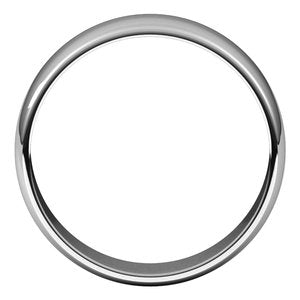 14K White 6 mm Half Round Light Band Size 10