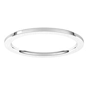 14K White 1 mm Flat Comfort Fit Band Size 10