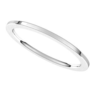 14K White 1 mm Flat Comfort Fit Band Size 10