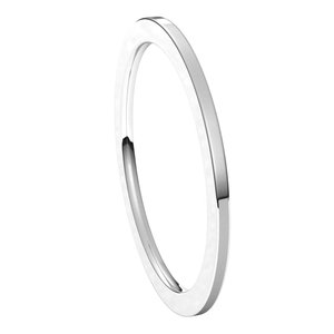 14K White 1 mm Flat Comfort Fit Band Size 10