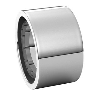 14K White 12 mm Flat Comfort Fit Band Size 10