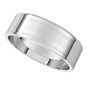 14K White 6 mm Flat Ultra-Light Band Size 10