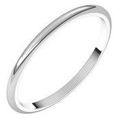 14K White 1.5 mm Half Round Band Size 10