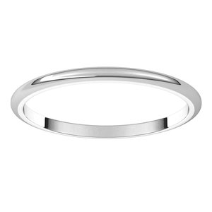 14K White 1.5 mm Half Round Band Size 10