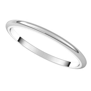 14K White 1.5 mm Half Round Band Size 10