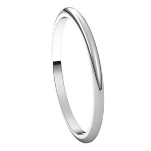 14K White 1.5 mm Half Round Band Size 10