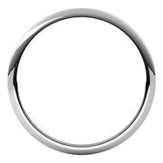 14K White 1 mm Half Round Band Size 10