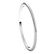 14K White 1 mm Half Round Band Size 10