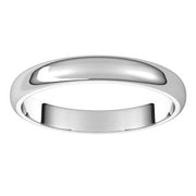 14K White 3 mm Half Round Band Size 10