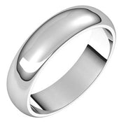 14K White 14 mm Half Round Band