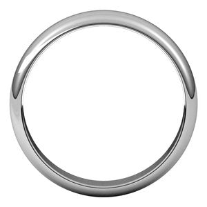 14K White 4.5 mm  Half Round Band Size 10