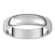 14K White 4.5 mm  Half Round Band Size 10