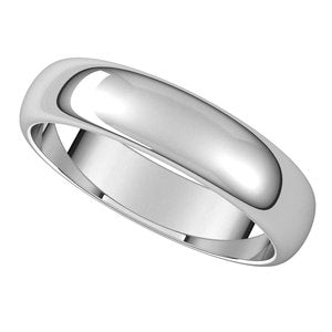 14K White 4.5 mm  Half Round Band Size 10