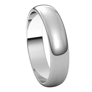 14K White 4.5 mm  Half Round Band Size 10