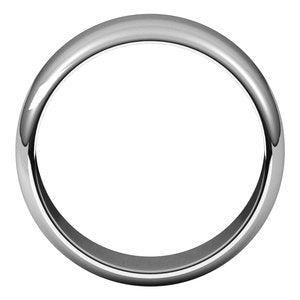 14K White 8 mm Half Round Band Size 10