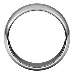 14K White 9 mm Half Round Band Size 10