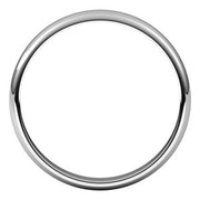 14K White 3 mm Half Round Light Band Size 10