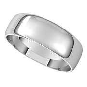 14K White 6 mm Half Round Ultra-Light Band Size 10