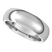 14K White 6 mm Half Round Comfort Fit Band Size 10