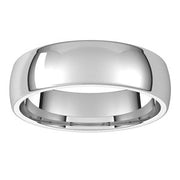 14K White 5.5 mm Half Round Comfort Fit Light Band Size 10