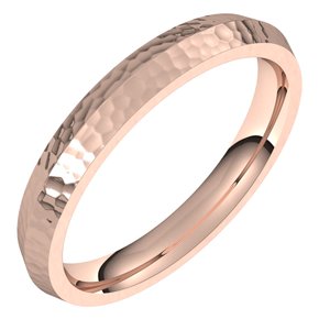 10K Rose 3 mm Knife Edge Comfort Fit Band Size 6.5