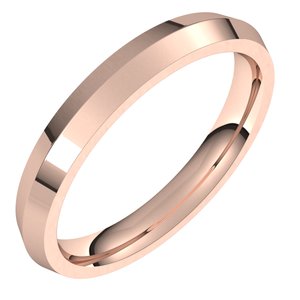 10K Rose 3 mm Knife Edge Comfort Fit Band Size 6.5
