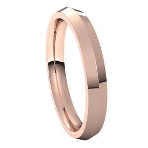 10K Rose 3 mm Knife Edge Comfort Fit Band Size 6.5