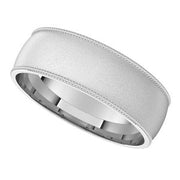 14K White 6 mm Milgrain Half Round Comfort Fit Band Size 7