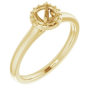 14K Yellow 4.1 mm Round Halo-Style Engagement Ring Mounting
