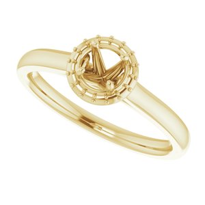 14K Yellow 4.1 mm Round Halo-Style Engagement Ring Mounting