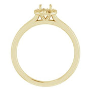 14K Yellow 4.1 mm Round Halo-Style Engagement Ring Mounting