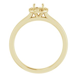 14K Yellow 4.1 mm Round Halo-Style Engagement Ring Mounting