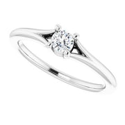 Sterling Silver Imitation Diamond Youth Solitaire Ring