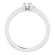 Sterling Silver Imitation Diamond Youth Solitaire Ring