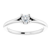 Sterling Silver Imitation Diamond Youth Solitaire Ring