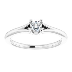 Sterling Silver Imitation Diamond Youth Solitaire Ring