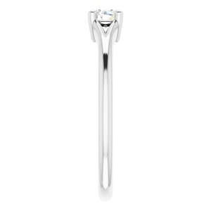 Sterling Silver Imitation Diamond Youth Solitaire Ring
