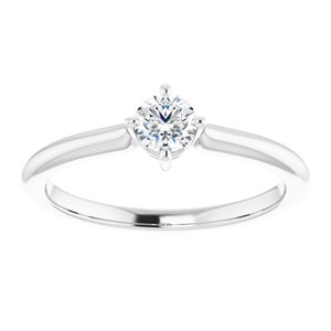 14K White  4.1 mm Round Ring Mounting