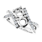 14K White 5.2 mm Round 1/4 CTW Diamond Semi-Set Engagement Ring