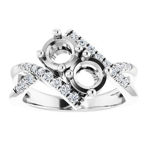 14K White 5.2 mm Round 1/4 CTW Diamond Semi-Set Engagement Ring