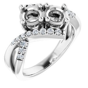 14K White 5.2 mm Round 1/4 CTW Diamond Semi-Set Engagement Ring