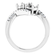 14K White 5.2 mm Round 1/4 CTW Diamond Semi-Set Engagement Ring