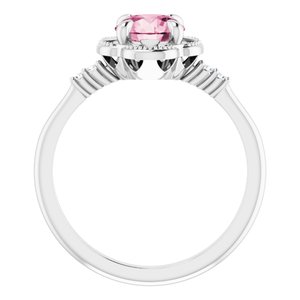 14K White 6.5 mm Round .03 CTW Diamond Semi-Set Engagement Ring