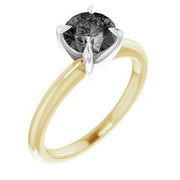 14K Yellow/White 6.5 mm Round Solitaire Engagement Ring Mounting