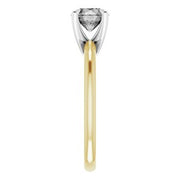 14K Yellow/White 6.5 mm Round Solitaire Engagement Ring Mounting