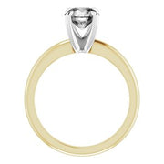 14K Yellow/White 6.5 mm Round Solitaire Engagement Ring Mounting