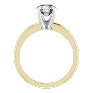 14K Yellow/White 6.5 mm Round Solitaire Engagement Ring Mounting